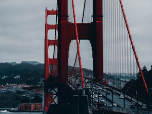 Preview wallpaper bridge, architecture, movement, fog, city