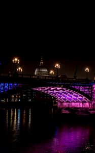 Preview wallpaper bridge, architecture, neon, cathedral