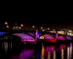 Preview wallpaper bridge, architecture, neon, cathedral