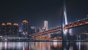 Preview wallpaper bridge, architecture, night city, backlight, chongqing, china