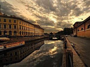 Preview wallpaper bridge, architecture, northern capital, house, city, st petersburg, street