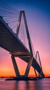 Preview wallpaper bridge, architecture, sunset, construction