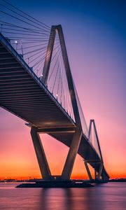 Preview wallpaper bridge, architecture, sunset, construction