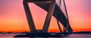 Preview wallpaper bridge, architecture, sunset, construction