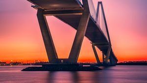 Preview wallpaper bridge, architecture, sunset, construction