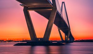 Preview wallpaper bridge, architecture, sunset, construction