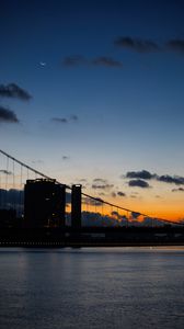 Preview wallpaper bridge, architecture, water, sunset, clouds