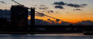Preview wallpaper bridge, architecture, water, sunset, clouds