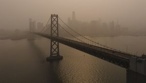 Preview wallpaper bridge, architecture, water, construction, cloudy