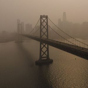 Preview wallpaper bridge, architecture, water, construction, cloudy