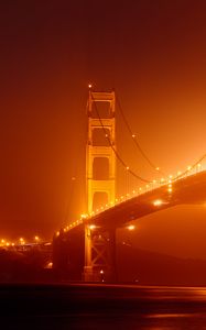 Preview wallpaper bridge, architecture, water, construction, night