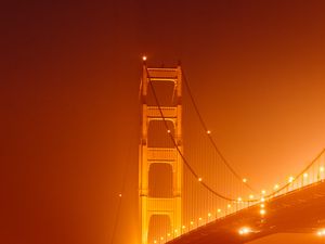 Preview wallpaper bridge, architecture, water, construction, night