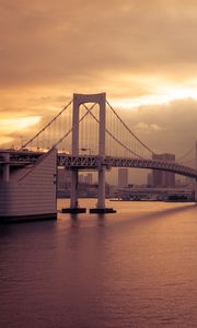Preview wallpaper bridge, architecture, water, construction, sunset