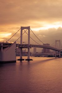 Preview wallpaper bridge, architecture, water, construction, sunset