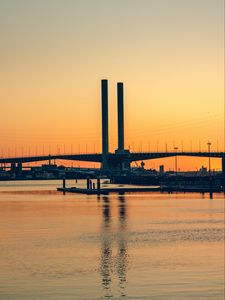 Preview wallpaper bridge, architecture, water, construction, ripples