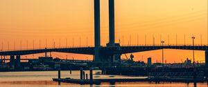 Preview wallpaper bridge, architecture, water, construction, ripples