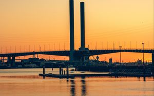 Preview wallpaper bridge, architecture, water, construction, ripples