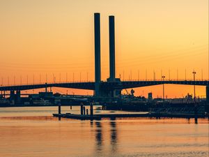 Preview wallpaper bridge, architecture, water, construction, ripples