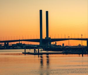 Preview wallpaper bridge, architecture, water, construction, ripples