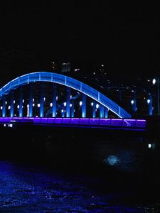 Preview wallpaper bridge, backlight, night, dark, architecture