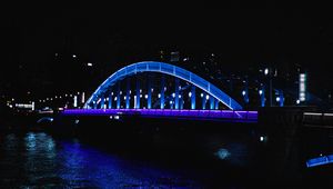 Preview wallpaper bridge, backlight, night, dark, architecture