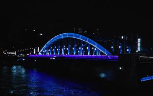 Preview wallpaper bridge, backlight, night, dark, architecture