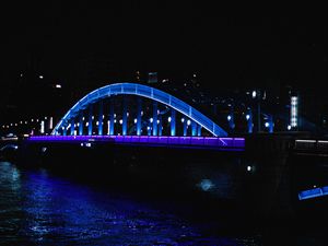 Preview wallpaper bridge, backlight, night, dark, architecture