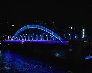 Preview wallpaper bridge, backlight, night, dark, architecture