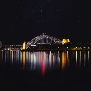 Preview wallpaper bridge, backlight, night, river
