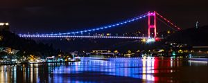 Preview wallpaper bridge, backlight, river, reflection, istanbul