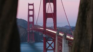 Preview wallpaper bridge, bay, coast, hills, san francisco, usa