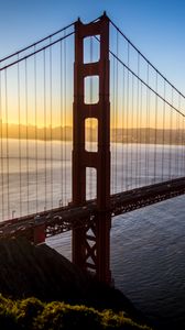 Preview wallpaper bridge, bay, sunset, landscape