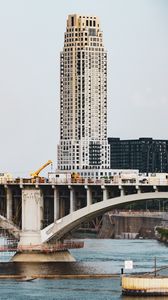 Preview wallpaper bridge, building, river, architecture