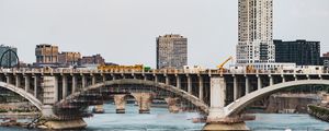 Preview wallpaper bridge, building, river, architecture