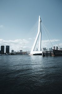 Preview wallpaper bridge, buildings, architecture, city, coast, water