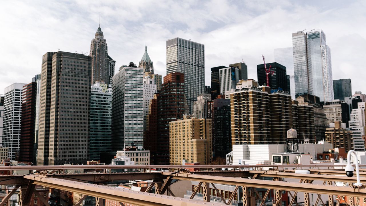Wallpaper bridge, buildings, city, architecture, metropolis, new york