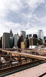 Preview wallpaper bridge, buildings, city, architecture, metropolis, new york