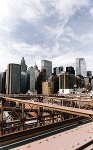 Preview wallpaper bridge, buildings, city, architecture, metropolis, new york