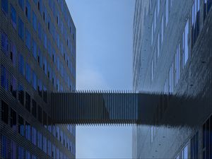 Preview wallpaper bridge, buildings, facades, architecture, sky