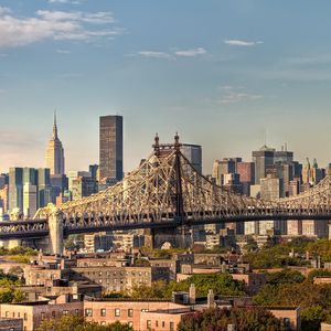 Preview wallpaper bridge, buildings, houses, architecture, city