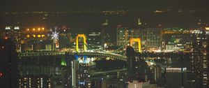 Preview wallpaper bridge, buildings, lights, night, city