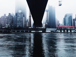 Preview wallpaper bridge, buildings, river, city, new york, usa