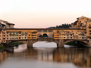 Preview wallpaper bridge, buildings, river, architecture, old