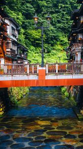 Preview wallpaper bridge, buildings, street, architecture, old