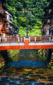 Preview wallpaper bridge, buildings, street, architecture, old