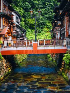 Preview wallpaper bridge, buildings, street, architecture, old