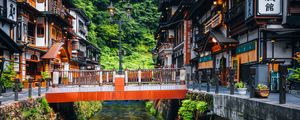 Preview wallpaper bridge, buildings, street, architecture, old