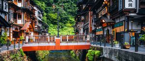 Preview wallpaper bridge, buildings, street, architecture, old