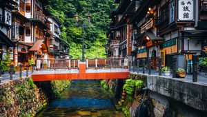 Preview wallpaper bridge, buildings, street, architecture, old