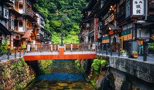 Preview wallpaper bridge, buildings, street, architecture, old